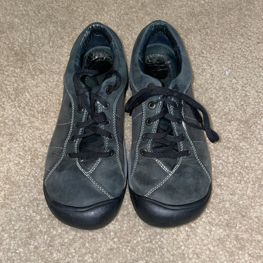 Keen Presidio Womens Black Leather Walking Shoes Sneakers Size 10 Low Top 0608